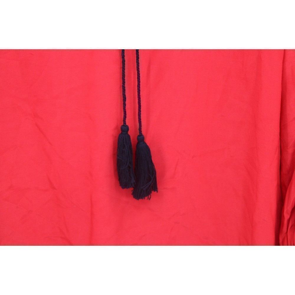 BLAQUE LABEL RED RUFFLE COLAR CUFFS SIZE XS LS BLOUSE - Picture 3 of 8